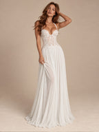 Women’s Olive Green Elegant Chiffon Halter V-Neck Sleeveless A-Line Maxi Dress with Lace Corset Detail
