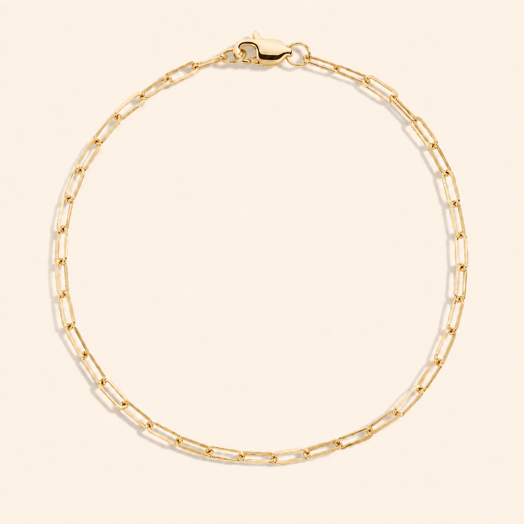 Women’s Minimalist Fine Paperclip Link Bracelet
