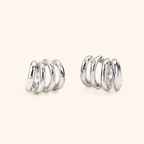 18K Gold-Plated Twisted Hoop Stud Earrings – Gold & Silver
