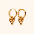 Heart Charm Huggie Hoop Earrings – Gold & Silver