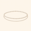 Minimalist Pearl Beaded Bracelet Set – 2-Piece Unisex Layering Bracelets