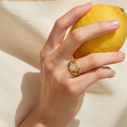 Sicilian Lemon Stone Statement Ring – Gold & Silver