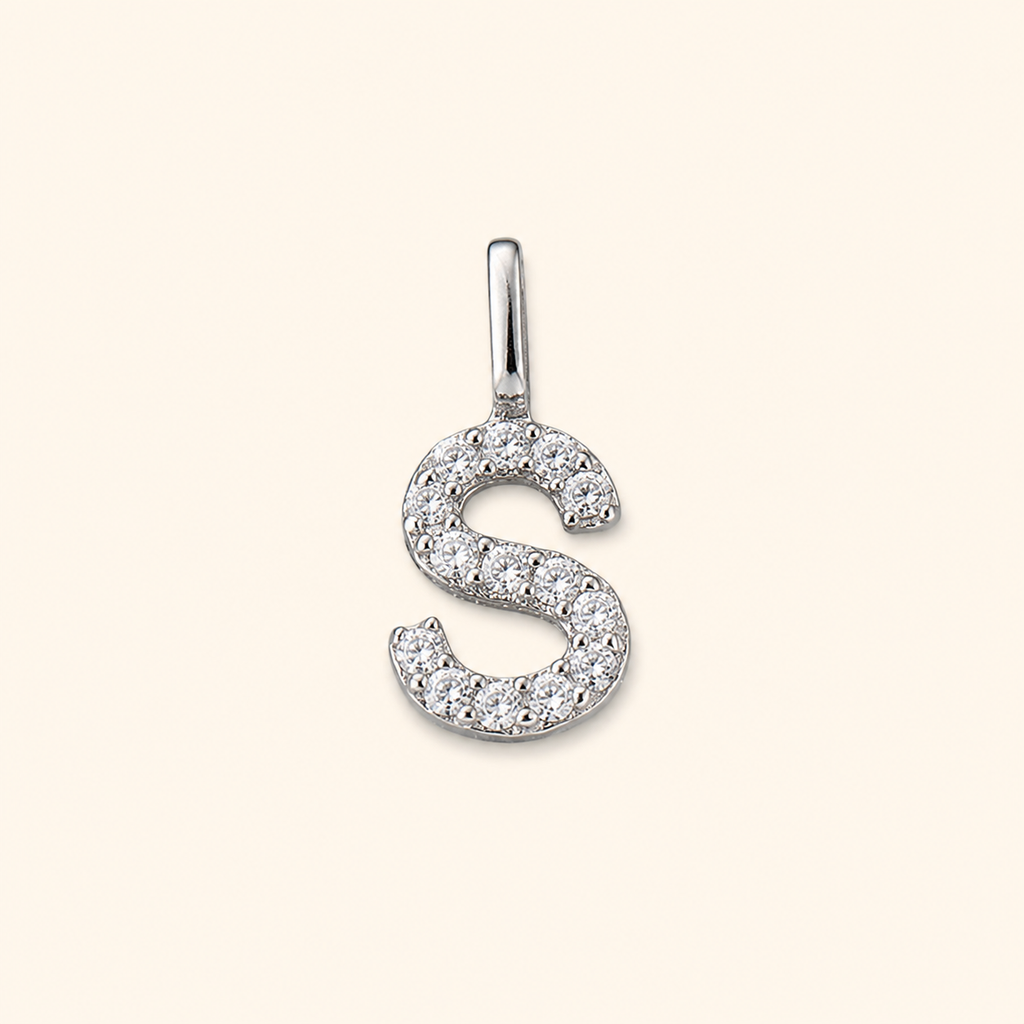 S925 Sterling Silver Personalized 26 Letter Pendant Necklace