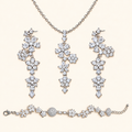 Fairy Blossom Star Cubic Zirconia Necklace, Bracelet and Drop Earrings Jewelry Set