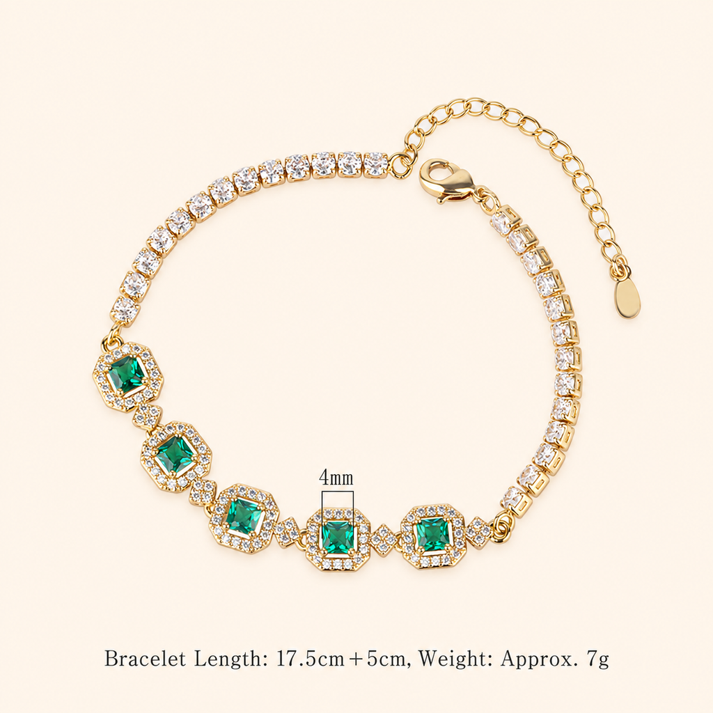 Women’s Colorful Paraiba-Inspired Crystal Tennis Bracelet in Gold or Silver Tone