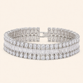 Emerald Green Triple-Row Cubic Zirconia Bracelet