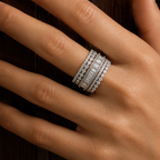 925 Sterling Silver Cubic Zirconia Five-Piece Stacking Ring Set