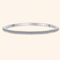 Women’s & Men’s S925 Sterling Silver Moissanite Tennis Stretch Bracelet – Gold & Silver
