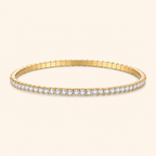 Women’s & Men’s S925 Sterling Silver Moissanite Tennis Stretch Bracelet – Gold & Silver