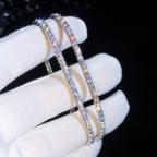 Women’s & Men’s S925 Sterling Silver Moissanite Tennis Stretch Bracelet – Gold & Silver