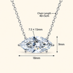 Women’s S925 Sterling Silver Marquise-Cut Moissanite Solitaire Necklace – 1CT / 2CT / 4CT