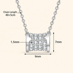 Women’s S925 Sterling Silver Pavé Moissanite Hourglass Pendant Necklace – 0.63CT