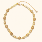 Women’s Vintage Pearl Chain Necklace with Mother-of-Pearl Pendant