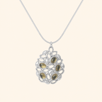 Sicilian Lemon Stone Pendant Necklace – Gold & Silver