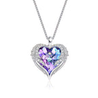 Women’s Elegant Heart Pendant Necklace with Sparkling Zirconia and Rose Gift Box