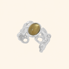 Sicilian Lemon Stone Statement Ring – Gold & Silver