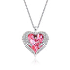 Women’s Elegant Heart Pendant Necklace with Sparkling Zirconia and Rose Gift Box