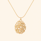 Sicilian Lemon Stone Pendant Necklace – Gold & Silver