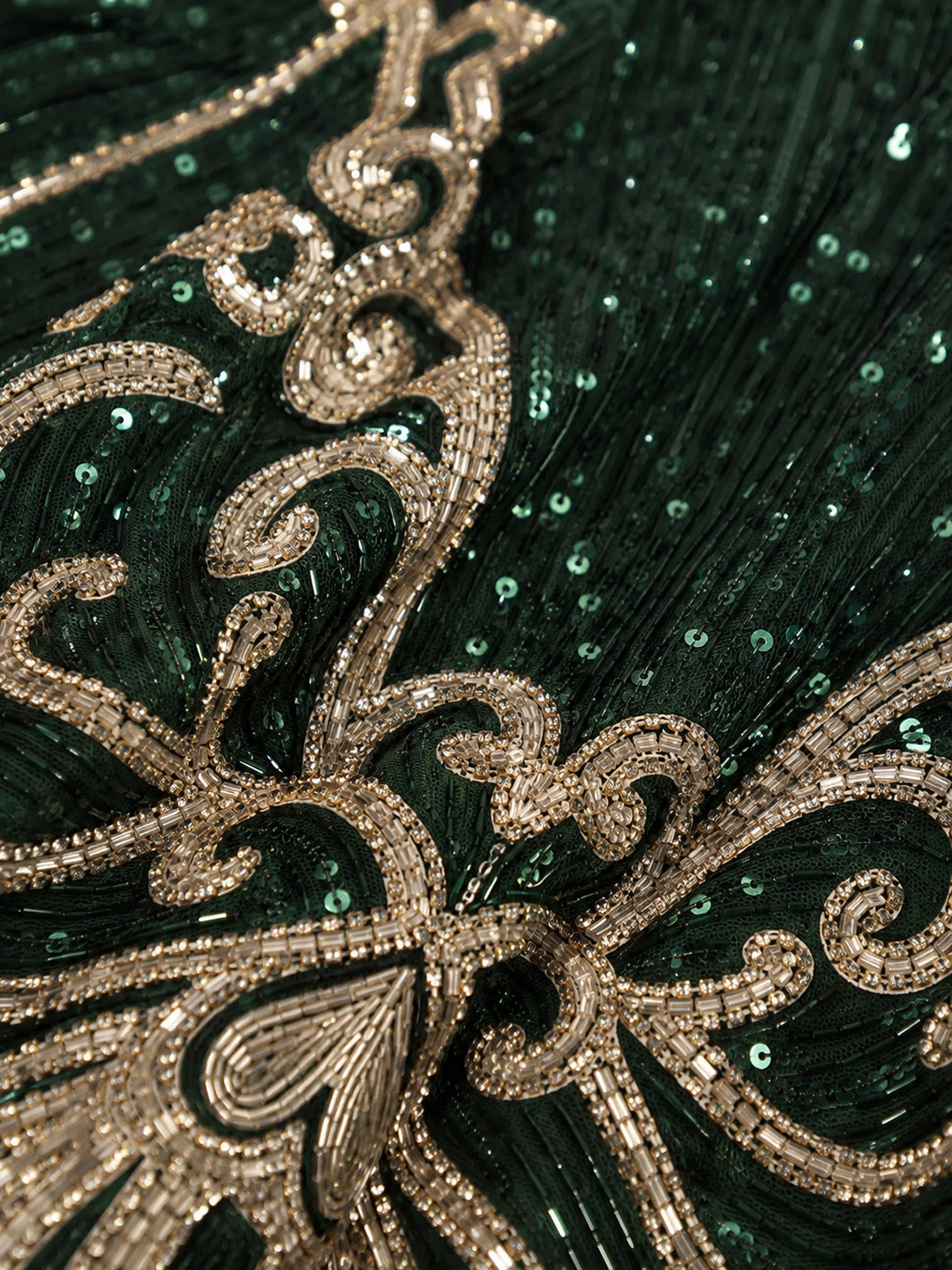 Women’s Dark Green Glamorous Sequin One Shoulder Long Sleeve Slim Maxi Dress