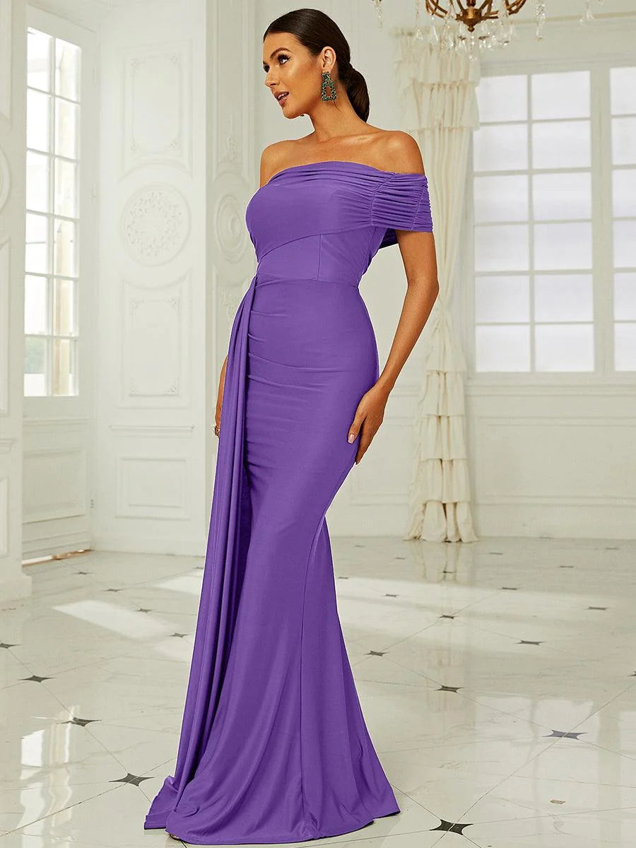 Women’s Dark Green Elegant One-Shoulder Sleeveless Tailored Maxi Dress