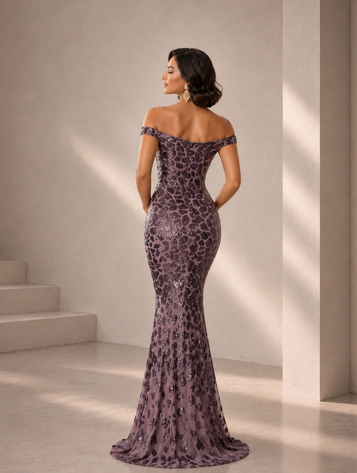 Women’s Mauve Glamorous Sweetheart Off-Shoulder Mermaid Maxi Dress