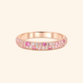Women’s Rose Gold Plated Pink and Clear Zircon Pavé Band Ring