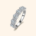 925 Sterling Silver Five-Stone Moissanite Half Eternity Ring – Gold, Silver & Rose Gold