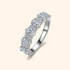925 Sterling Silver Five-Stone Moissanite Half Eternity Ring – Gold, Silver & Rose Gold